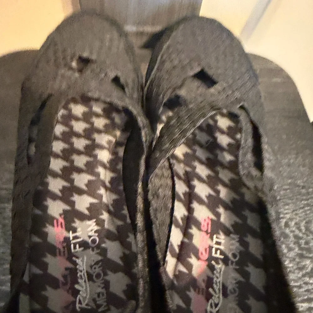 Skechers Woven Mary Jane Flats Black Stretch Comfort Shoes Women’s 7.5